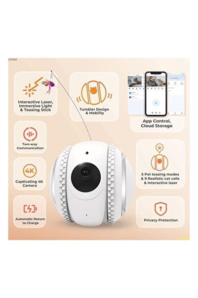 Kadraj Smart Pet Robot Kedi Köpek Kamerası - Evcil Hayvan Kamerası