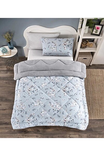 Arma Concept Single Double-Sided Floral Patterned Wellsoft Quilt 155X215 + 1 Pillowcase
