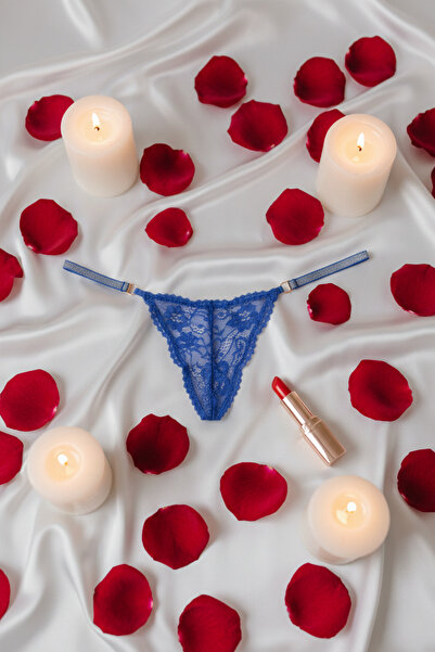 Estilo Lingerie Lace Heart Detailed Women's Thong Panties Gift Panties