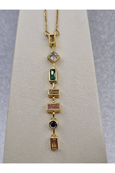 Mosso Steel قلادة من الفولاذ باللون الذهبي مكونة من 7 عناصر