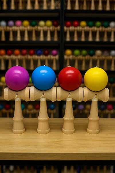 Inovius Ξύλινο Kendama, 18 CM, Διάφορα χρώματα - KEND5543