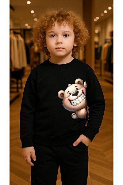 playwear Παιδικό Φούτερ Σετ Ρούχων ŞİŞKO AYI με στάμπα για κορίτσια και αγόρι...