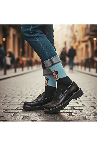 Namaste Vintage Retro Socks with Figure Pattern