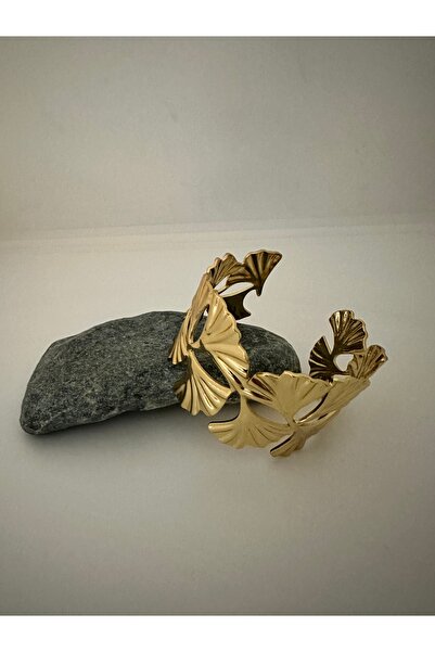 Elfida Shop Brass Gold Color Sheet Fan Model Women's Bracelet