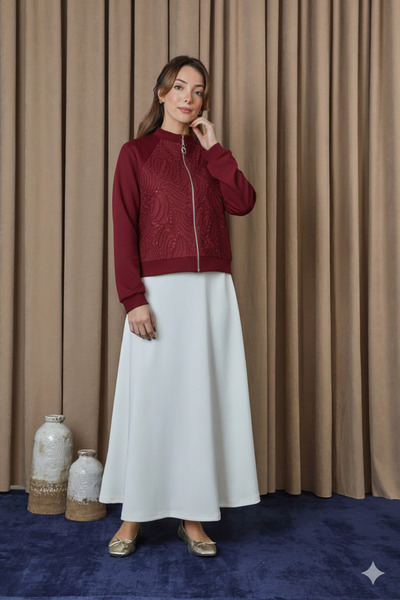 Blue Morpho Φούστα με φερμουάρ από ύφασμα κατάδυσης