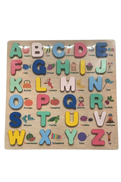 OEM Montessori wooden puzzle with letters, multicolor, set of 26 pieces, 30x30cm