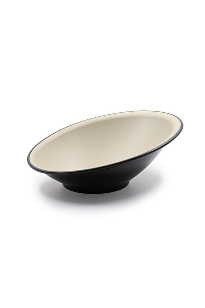 LANDREEN High-quality, durable, large, slanted serving bowl that is shatterproof. Elevate your dining table with the Elegance slanted bowl.