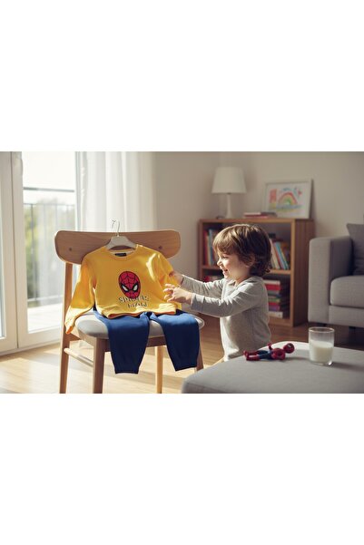 SPIDERMAN Erkek Çocuk Baskılı Cep Detaylı Alt Üst Takım Örümcek Adam 2li Takım