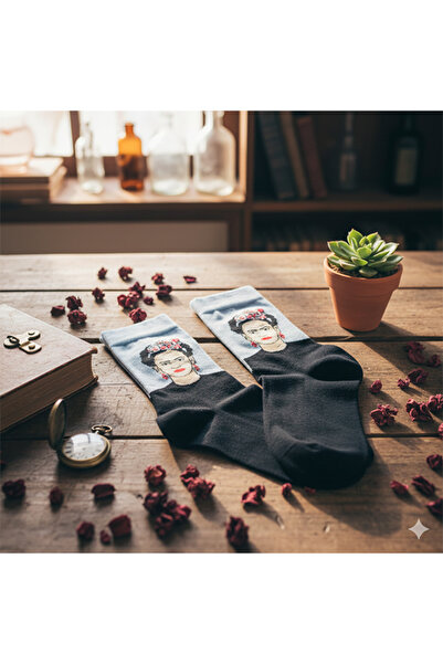 Namaste Vintage Retro Socks with Figure Pattern