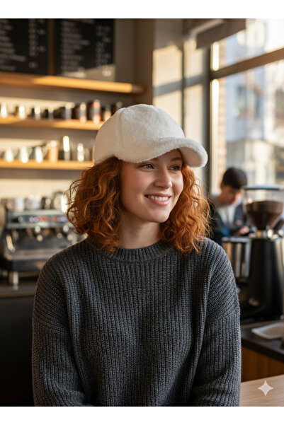 Kervan Pazar KADIN YUMUŞAK TÜYLÜ KIŞLIK KEP ŞAPKA