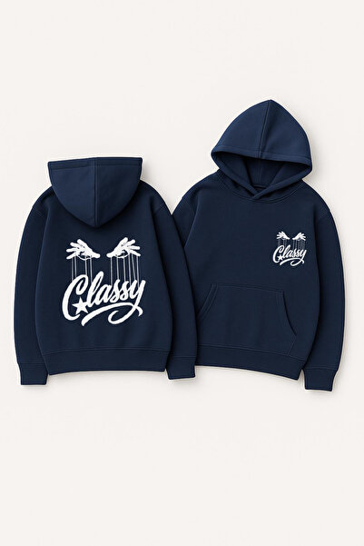 CLASSY.MODA Unisex cu glugă supradimensionat cu imprimeu Swea tricou – Imprim...