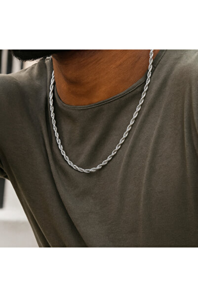 OEM Men's Stainless Steel Chain 2 mm – Silver Rope Chain Necklace, Water Resistant, Fashion & Durable