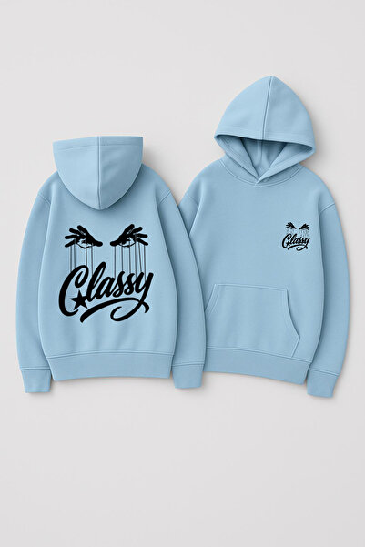 CLASSY.MODA Unisex cu glugă supradimensionat cu imprimeu Swea tricou – Imprim...