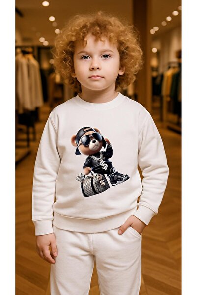 playwear Children's Team Sweatshirt Bag Bear Printed Girls Boys Crew Neck3 4-...