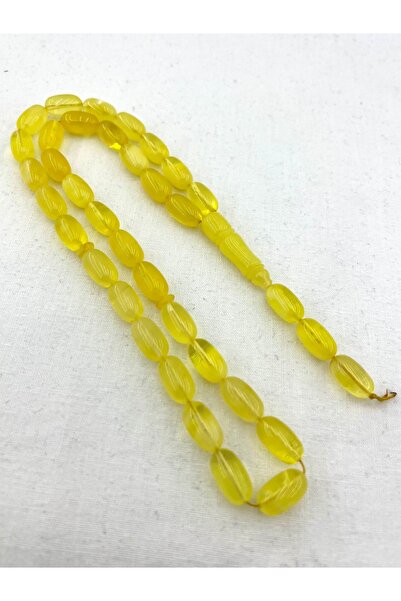 UZN Kehribar Kaya Damla Orijinal Tesbih Amber Kapsül Kesim 8x14mm 23 gr