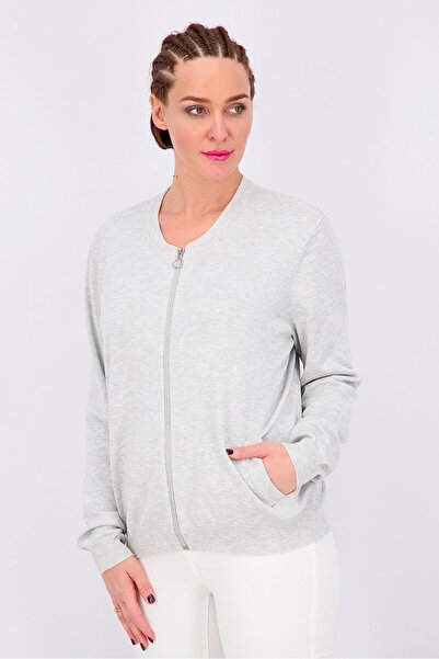 Tchibo Women Long Sleeve Cardigan, Grey Heather
