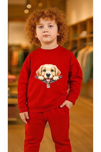 playwear سترة رياضية للأطفال من FEARMUAR DOG مطبوع للفتيات والأولاد برقبة دائ...