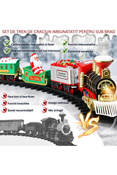 GARDEON Electric Christmas Train with Steam, Lights and Sounds
