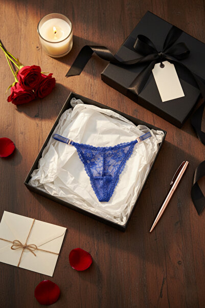 Estilo Lingerie Lace Heart Detailed Women's Thong Panties Gift Panties