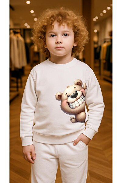 playwear Παιδικό Φούτερ Σετ Ρούχων ŞİŞKO AYI με στάμπα για κορίτσια και αγόρι...