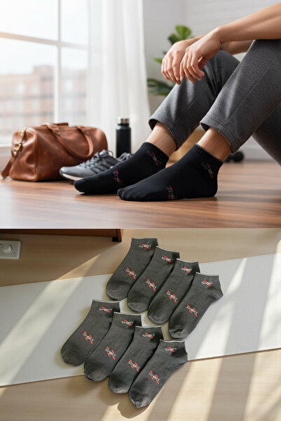 KAYS Men's Sports Booties Socks 8-Pack | Cotton Anti-Sweat Daily Short Socks Set