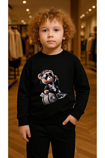 playwear Παιδικό Σετ Φούτερ ΤΣΑΝΤΑ ΑΡΚΟΥΔΑ με στάμπα για κορίτσια και αγόρια,...