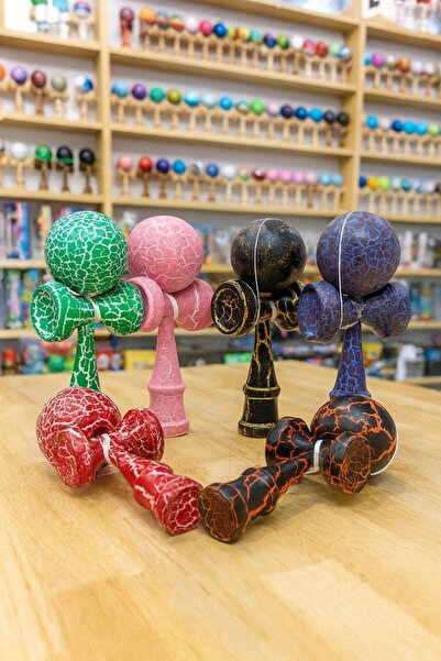 Inovius Kendama Crack 18 cm - model crapat, din lemn masiv - KEND5554