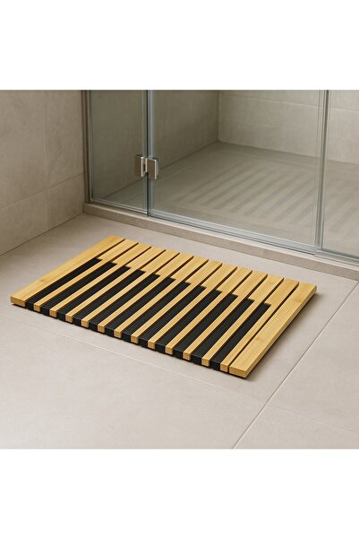 Vichy Natural Bamboo Non-Slip Floor Bath Mat – Waterproof Wooden Bath Mat Br-6702
