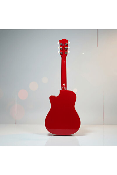DrKala Acoustic Guitar for Children, 6 Strings, 55 cm, Red-Black