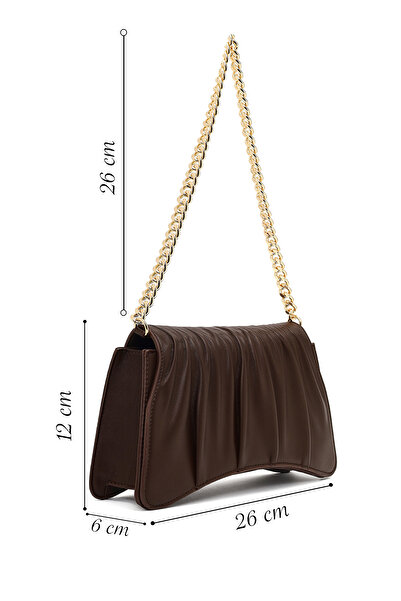 Derimod Women's Brown Chain Strap Classic Shoulder Bag 25Abd270018