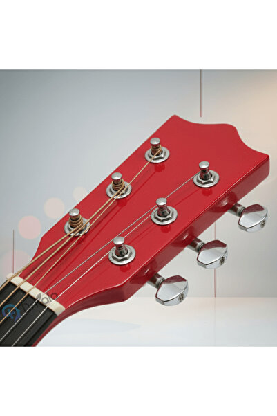 DrKala Acoustic Guitar for Children, 6 Strings, 55 cm, Red-Black