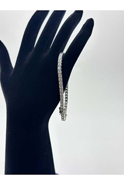 ZEY 925 Ayar Gümüş Su Yolu Zirkon Taşlı Hediyelik Kadın Bilekliği