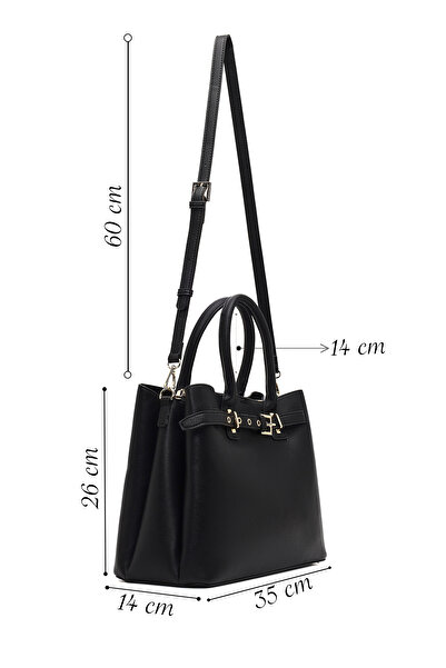 Derimod Women's Black Long Strap Classic Shoulder Bag 25Wbd2751Ft