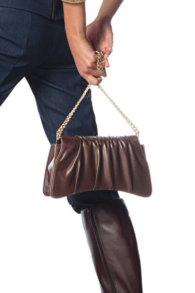 Derimod Women's Brown Chain Strap Classic Shoulder Bag 25Abd270018