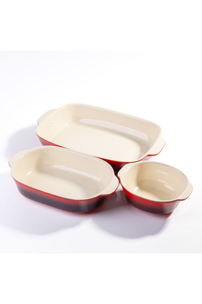 Malooki Set of 3 Porcelain Oven Trays