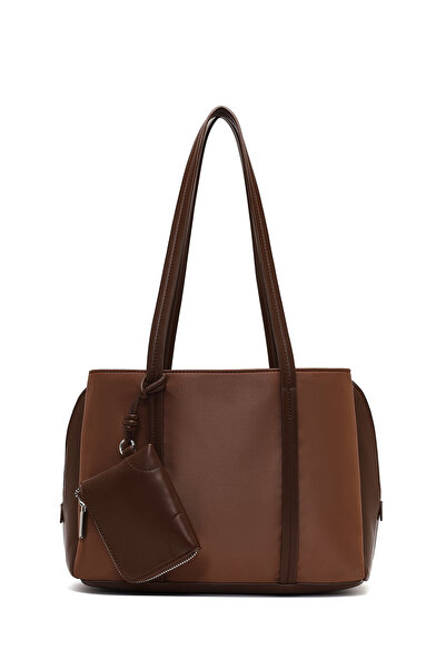 Derimod Women's Brown Classic Shoulder Bag with Accessories 25Wbd274714