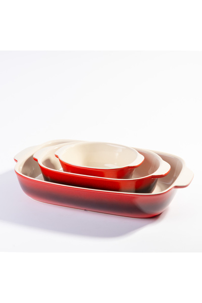 Malooki Set of 3 Porcelain Oven Trays