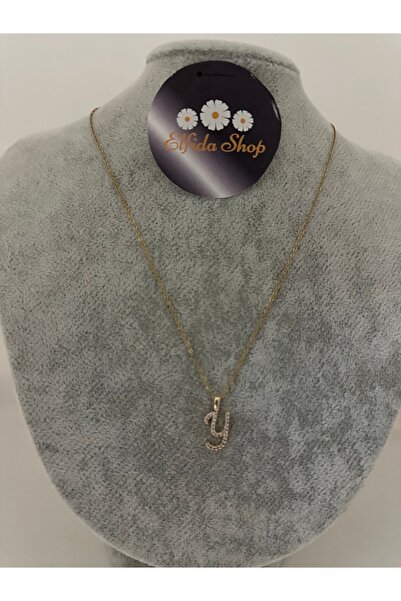 Elfida Shop Steel Y Letter Stone Necklace