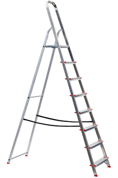 Evotools Scară din aluminiu cu platformă ETS 1167 - Nr. trepte 7+P 166 cm 226 cm