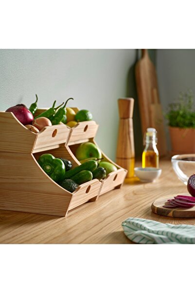 Generic Food storage box, set of 2, wood