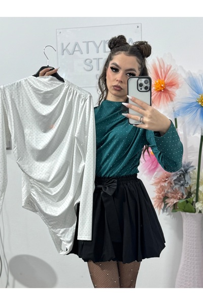 KATYDEA STORE Elegant bodysuit with embossed crystals IOANA