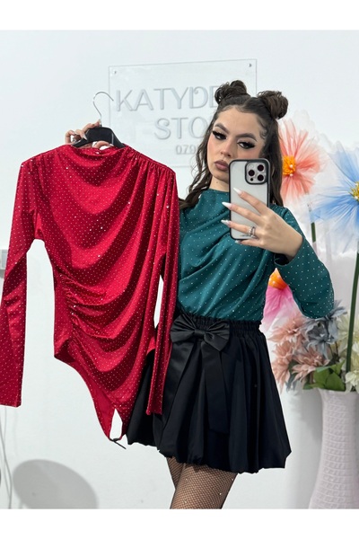 KATYDEA STORE Elegant bodysuit with embossed crystals IOANA