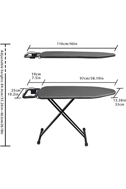 Duwee Ironing Board 13x38in with Heat-Resistant Cover & Thick Felt Pad, Iron Rest, Adjustable Height