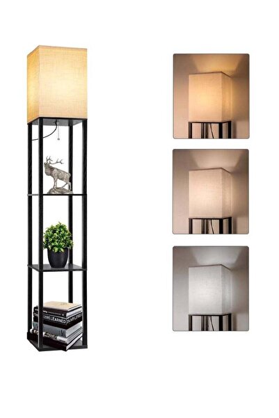 XIUWOO 3-Tier Floor Lamp with Shelves, Modern 3-Color Temperature, LED Included