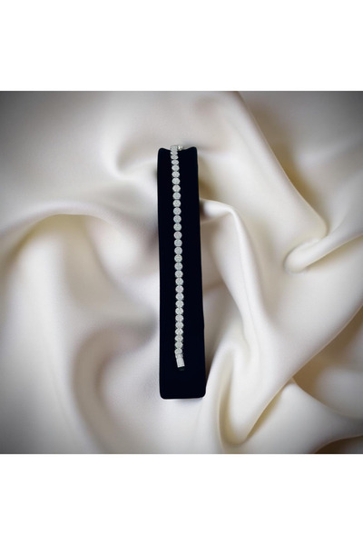 ZEY 925 Ayar Gümüş Zirkon Taşlı Baget Ayarlanabilir Kadın Hediyelik Bileklik