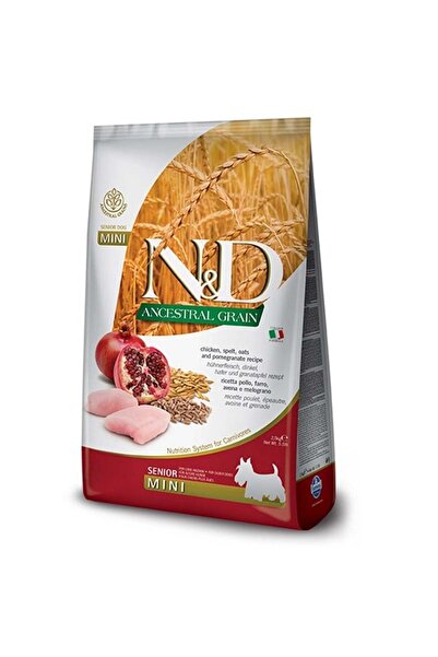 N&D Nd Ancestral Graın Mini Senior 2,5kg Köpek Düşük Tahıllı Tavuklu Narlı Il...