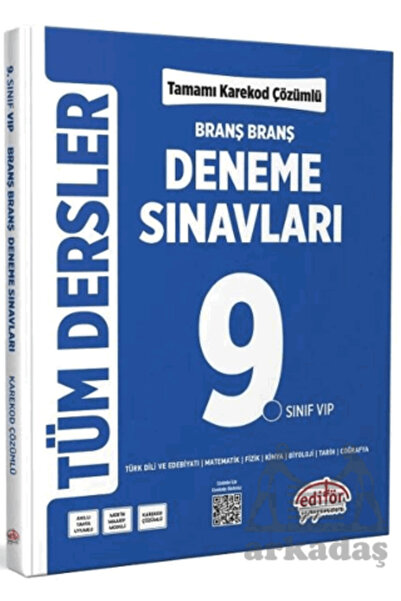 Editör Yayınevi 9. Sınıf Tüm Dersler Ünite Ünite Deneme Sınavları Çözümlü