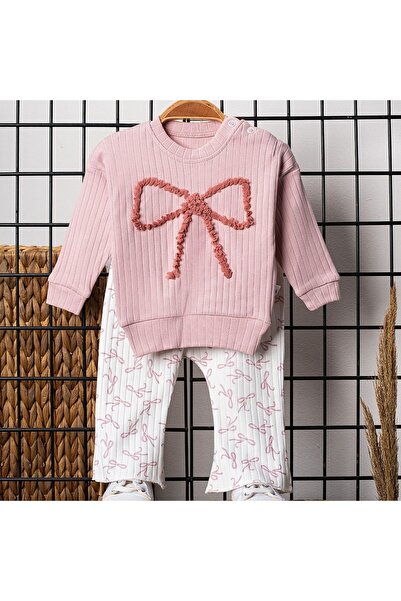 ANILÇO BABY 100% Cotton, Soft Fabric Corded Fabric 2-Piece Baby Girl Set