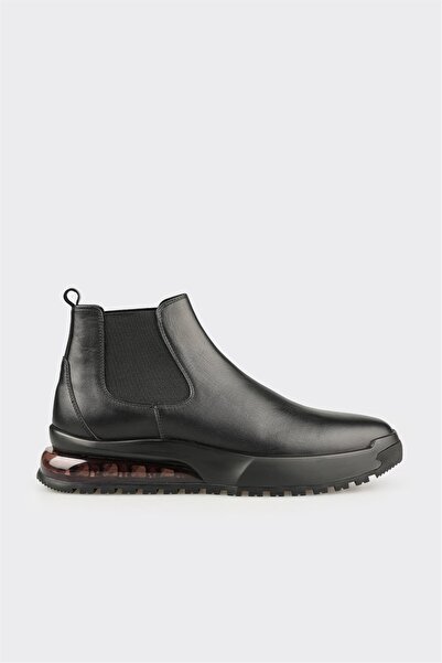 Elle Shoes Siyah Deri Erkek Spor Bot