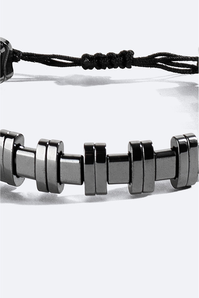 Avva Men's Anthracite Stone Bracelet B009604